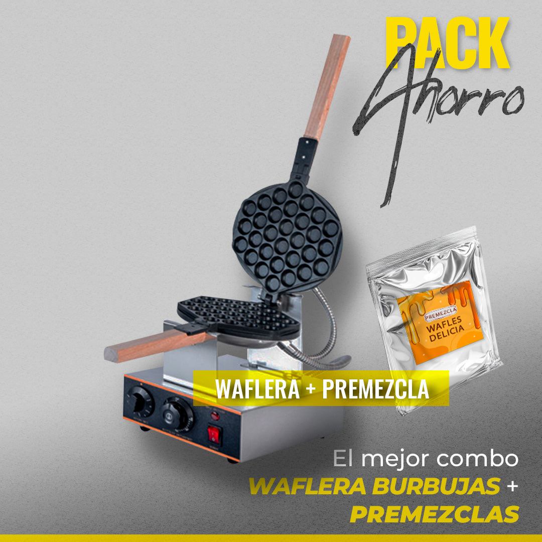 Waflera Industrial Burbuja Simple + 1 Premezcla Gratis
