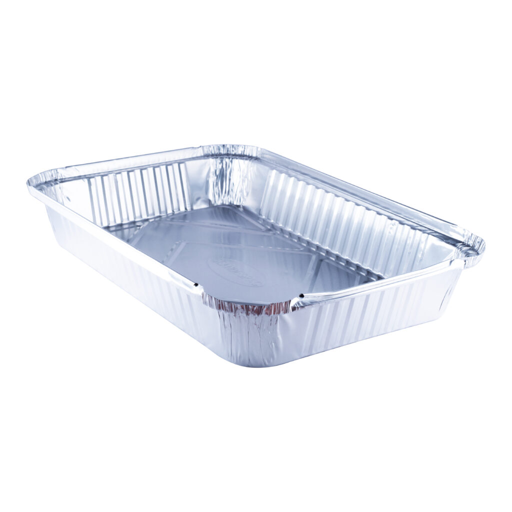 Envase Rectangular de aluminio C-40 con tapa Cartón (200und)