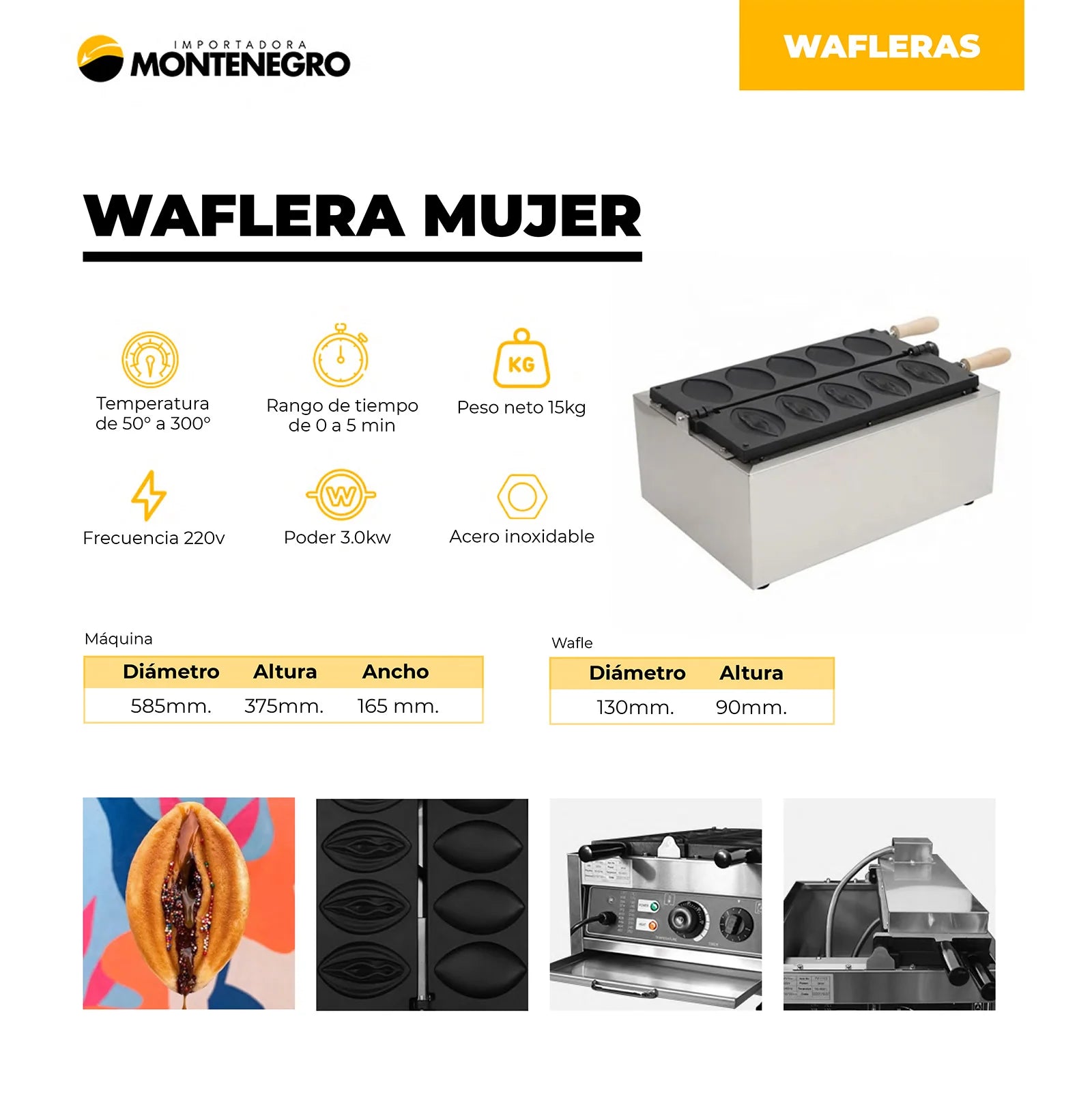 Waflera Mujer Vagina + 1 Premezcla Gratis