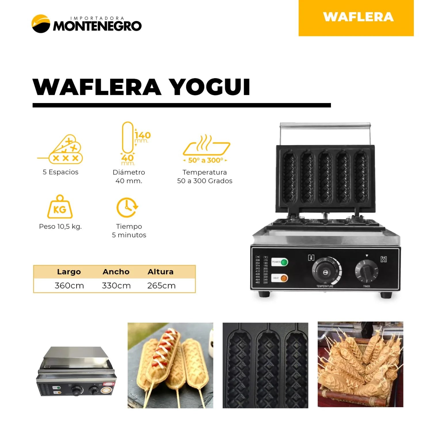 Máquina Waffle Yoguis + 1 Premezcla Gratis