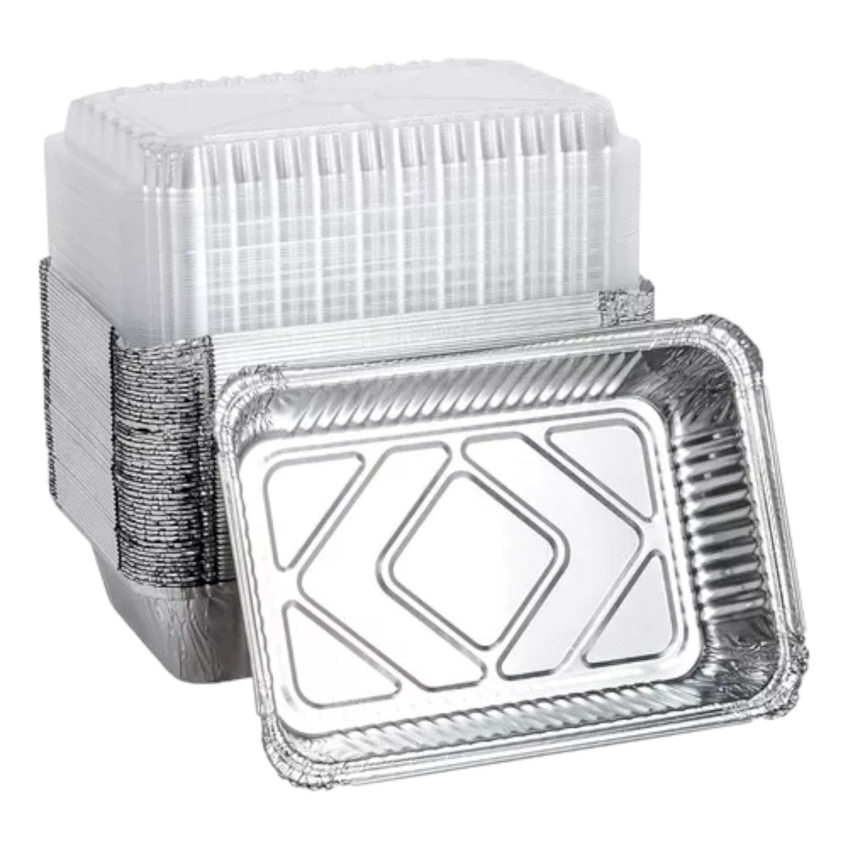 Envase Rectangular de Aluminio C-30 con Tapa Domo (500und)