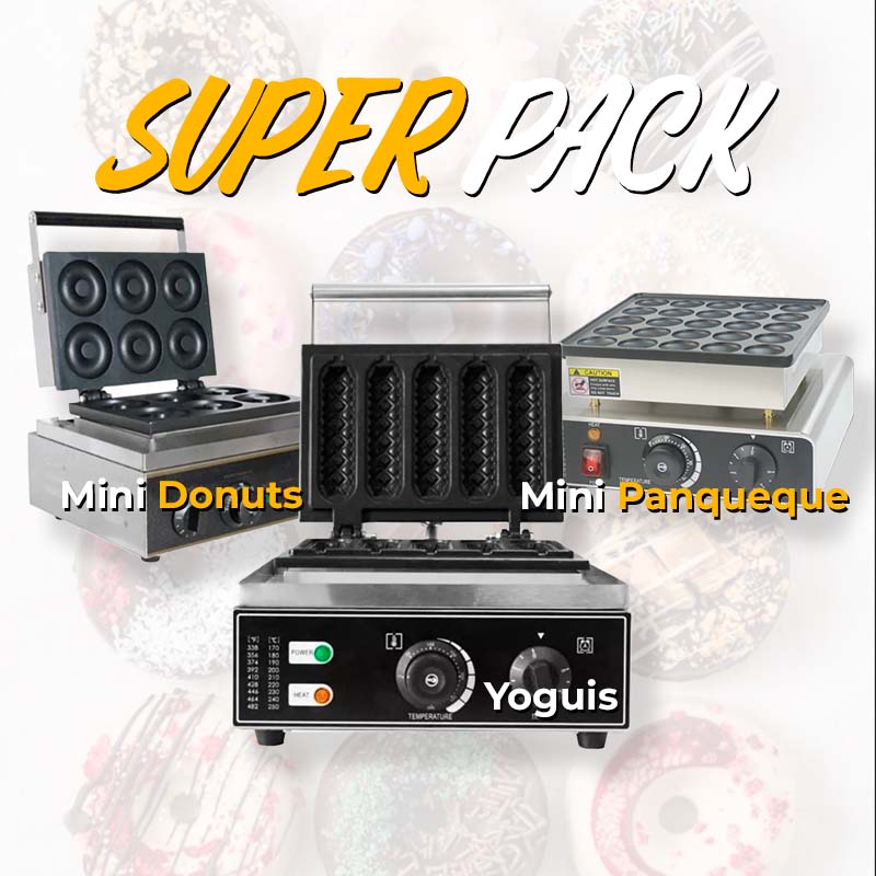Super pack 3 Wafleras + Premezclas Gratis