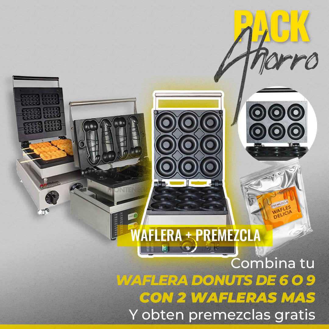 Pack Ahorro 3 Wafleras + Premezcla Gratis